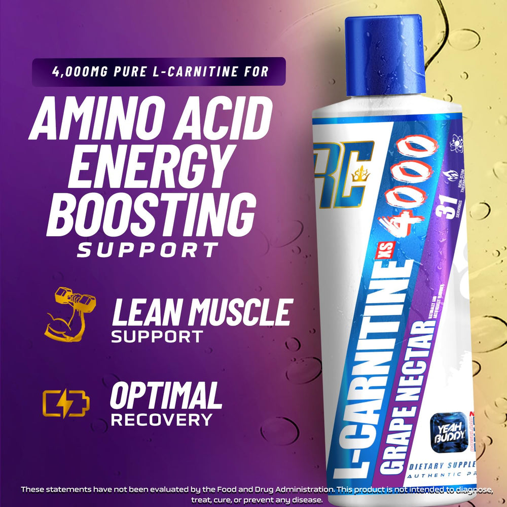 Ronnie Coleman L-Carnitine XS 4000 Liquid label shows Berry Blast flavor for enjoyable taste