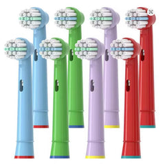 Ronsit kids replacement toothbrush heads compatible with Oral-B electric toothbrush in four colors (blue, green, purple, red)