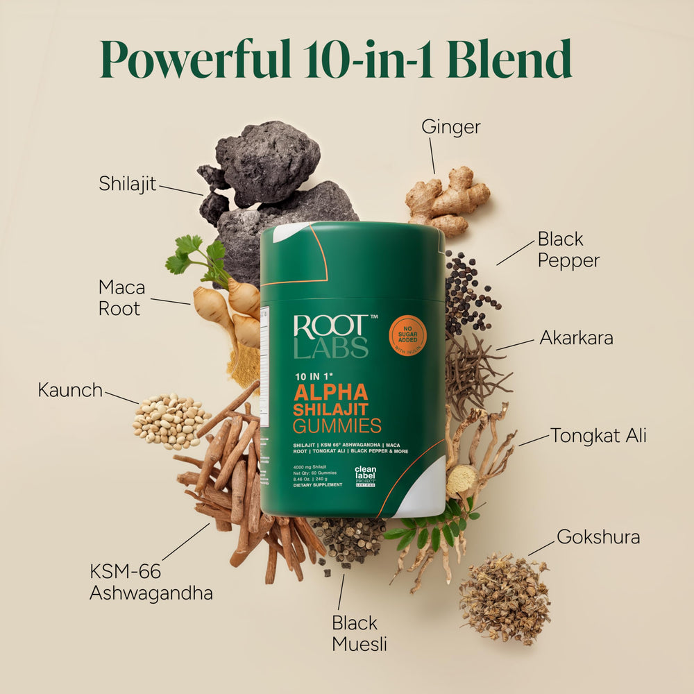 Close-up of tamarind-flavored shilajit gummies with Maca Root and Tongkat Ali