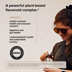 Product packaging and bottle on white background