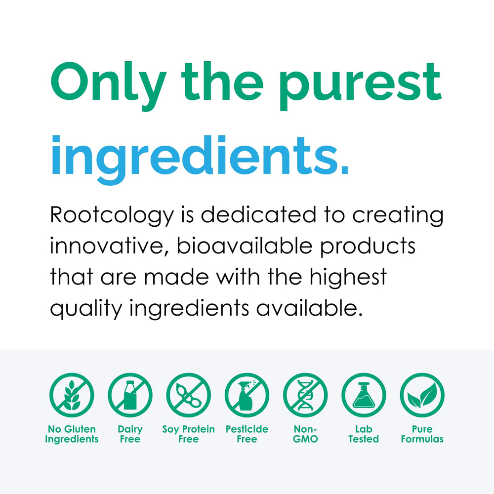 Rootcology ingredient label close-up highlighting myo-inositol and selenomethionine