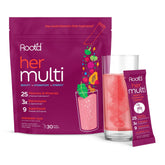 Root'd Women's Multivitamin Powder bottle and scoop