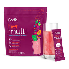 Root'd Women's Multivitamin Powder bottle and scoop
