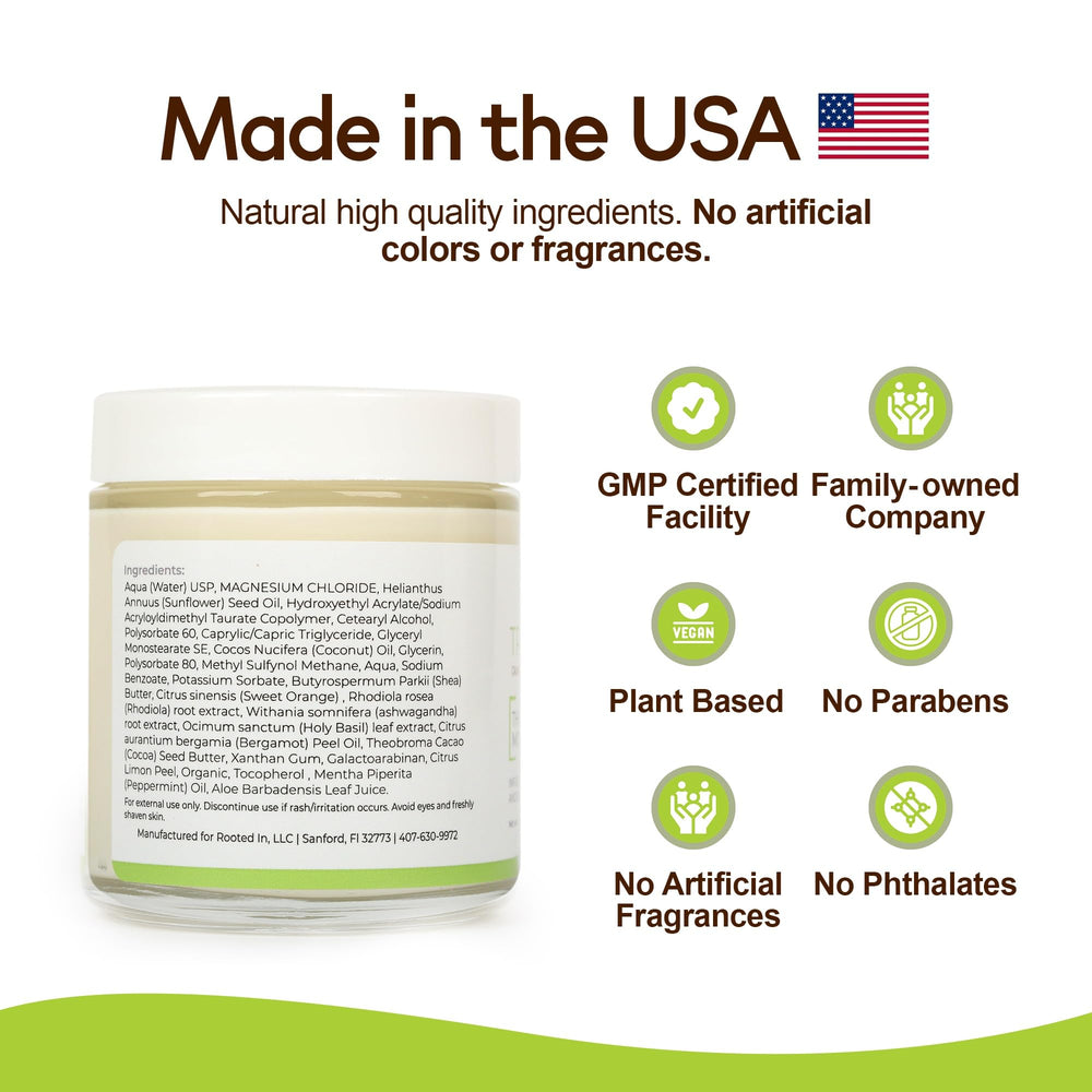 Premium glass packaging for Rooted In product