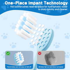 RoseFish 8 pack kids toothbrush with cat paw design in blue