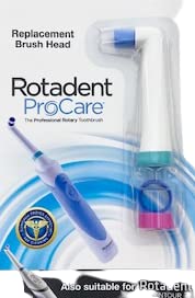 Rotadent ProCare Hollow-Tip Replacement Brush Head - angled side view