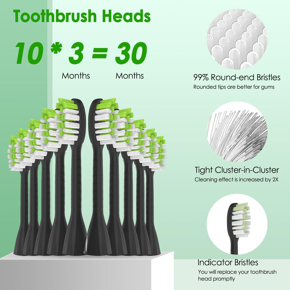 Round bristle tips for gentle cleaning and enamel protection