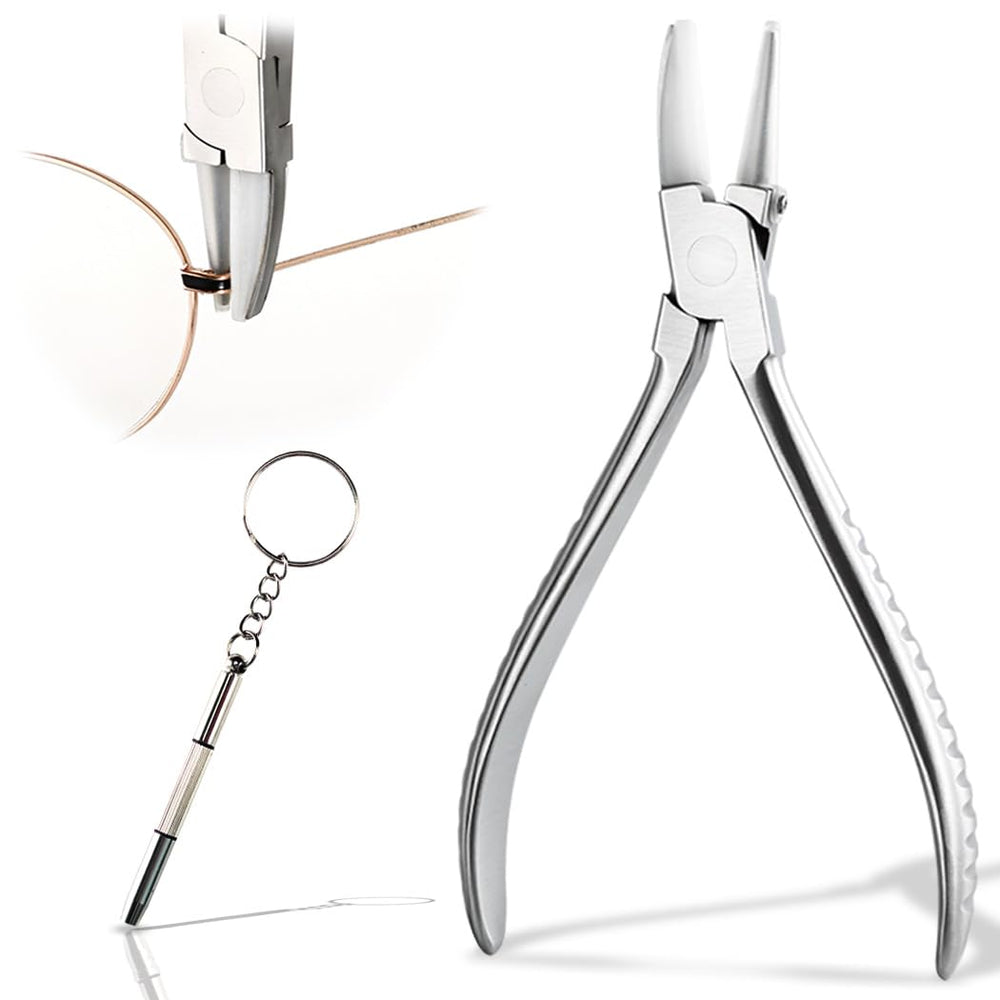 Round and flat nose nylon jaw pliers for eyeglasses
