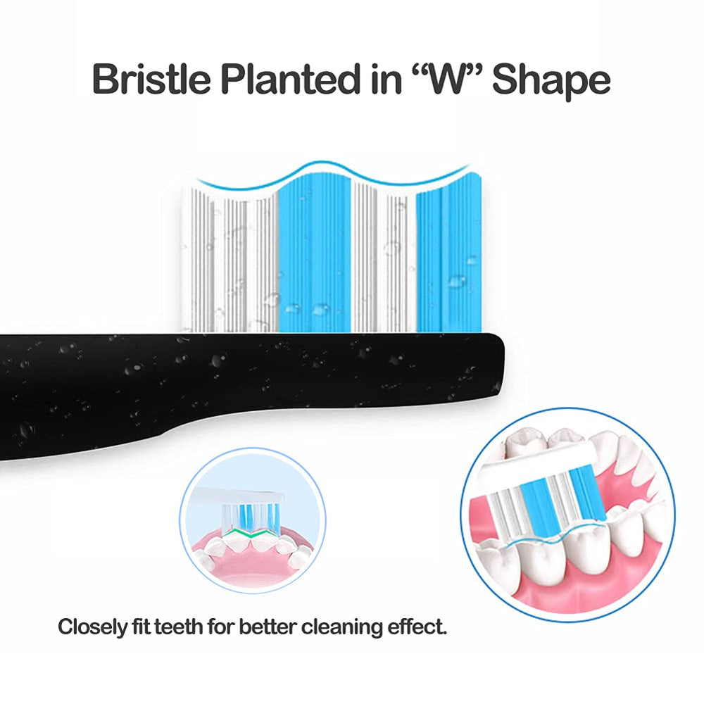 Rounded bristle tips protect tooth enamel during brushing