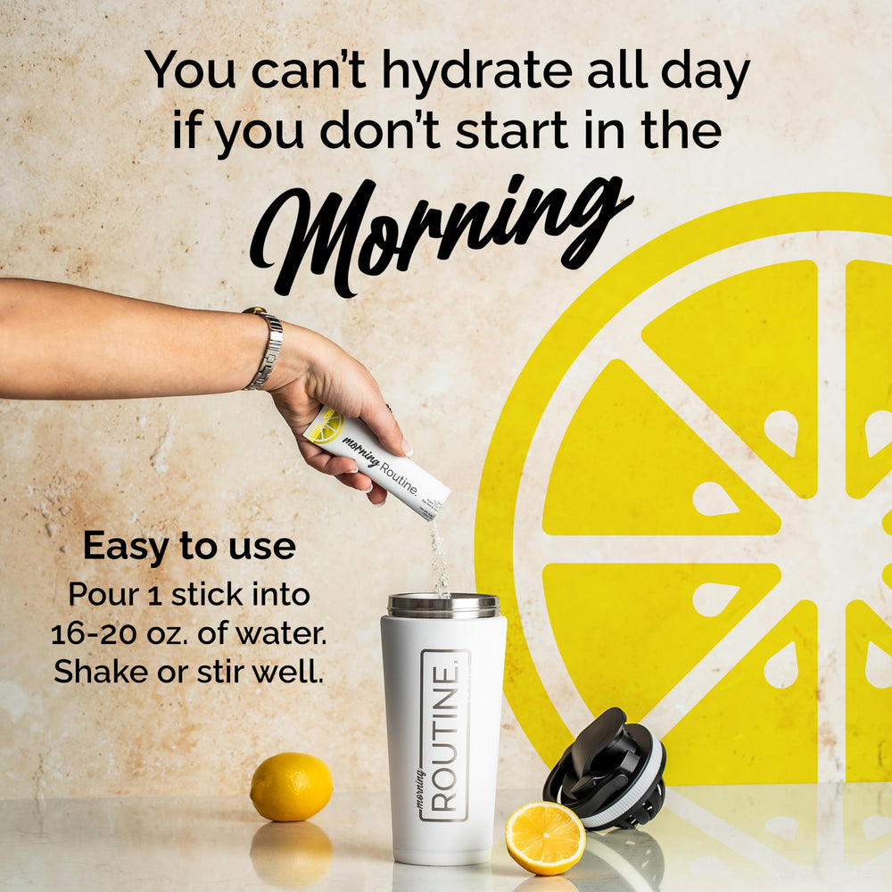 ROUTINE Morning Daily Hydration electrolyte packets packaging