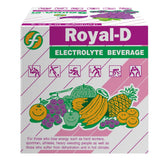 Front view: Royal-D Electrolyte Powder grape flavor 8.8 oz box set (4 boxes)