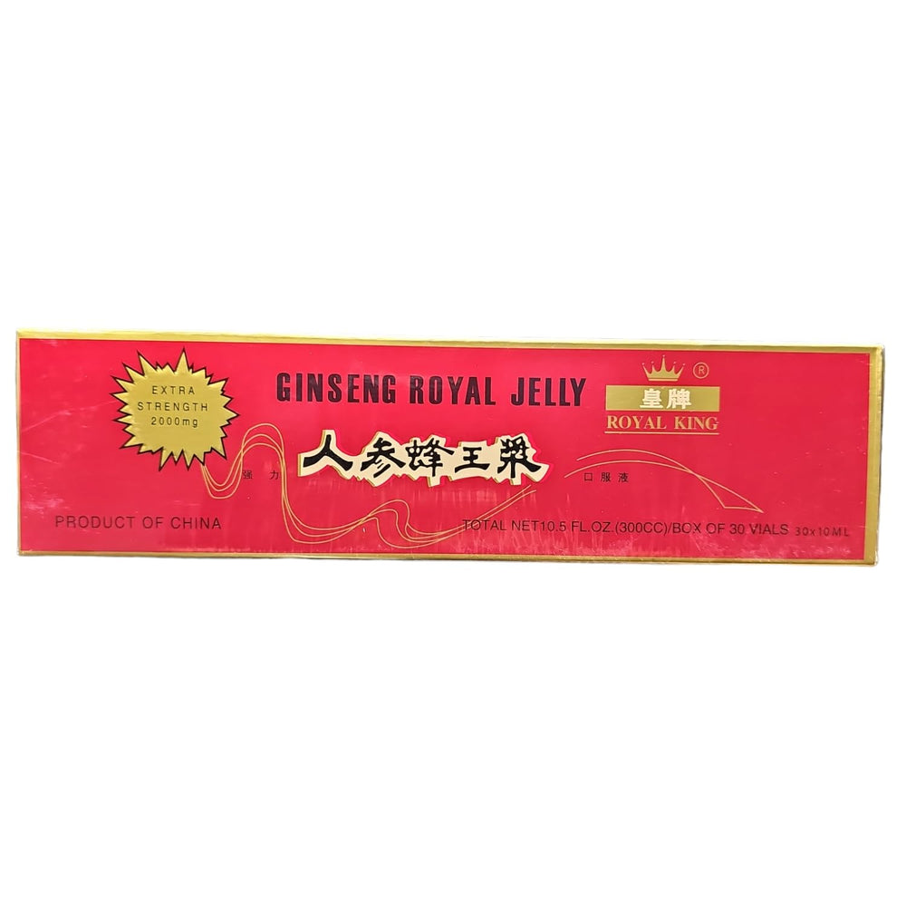Close-up of the dropper dispensing Royal King Deluxe Ginseng Royal Jelly