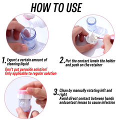 ROYHOO 10PCS contact lens washer cleaner in pink color