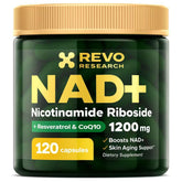 RRTFV NAD+ supplement bottle label with 1200mg NR