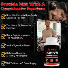 Rsferou ZMAFORCE ingredients graphic highlighting zinc, magnesium, AAKG and tribulus