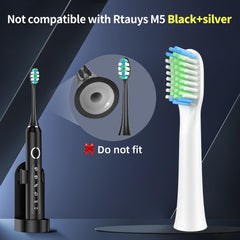 Close-up of Rtauys M5 replacement head showcasing dense soft bristles