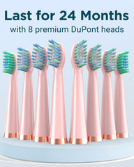 Rtauys M5 Pink includes 8 brush heads (2 sensitive) for adults and kids 12+