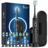 Rtauys M5 toothbrush in black and silver front view