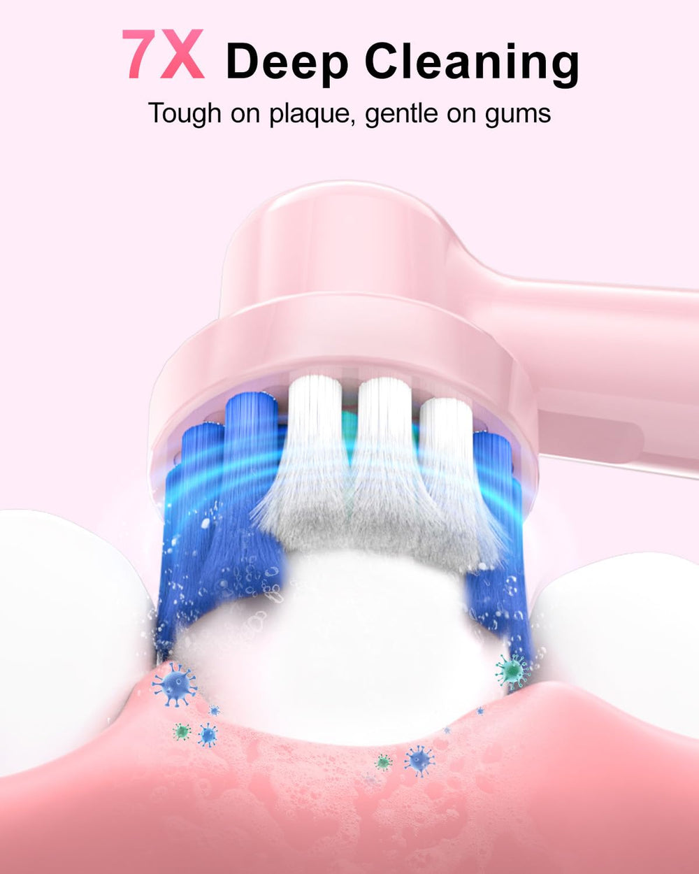 Eight brush heads included for Rtauys R6 (six standard, two sensitive)