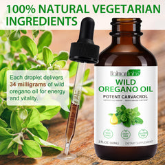 Natural oregano oil drops and packaging