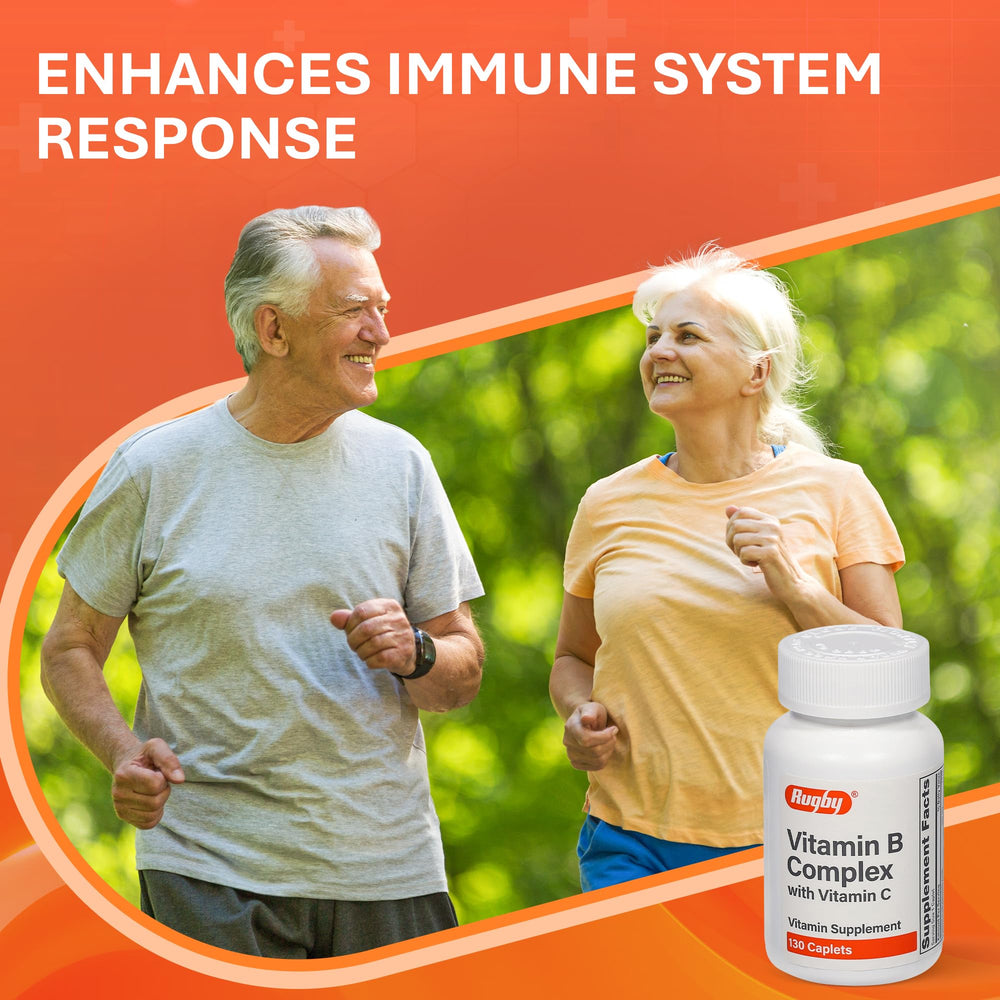 Nutrition facts label for Rugby B Complex with Vitamin C