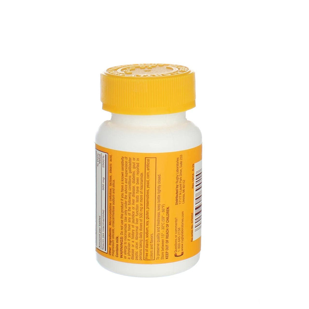 Opened bottle of Niacinamide 500 mg tablets