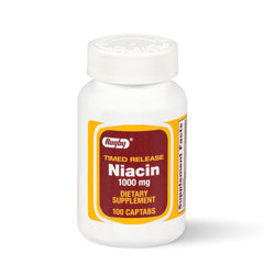 Rugby Niacin 1000mg timed-release bottle