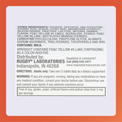 Orange flavored chewable calcium tablet