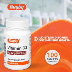 Vitamin D3 2000 IU tablets displayed for dosage