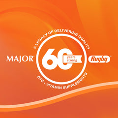 Back view of Rugby Vitamin D3 bottle indicating 100 tablets