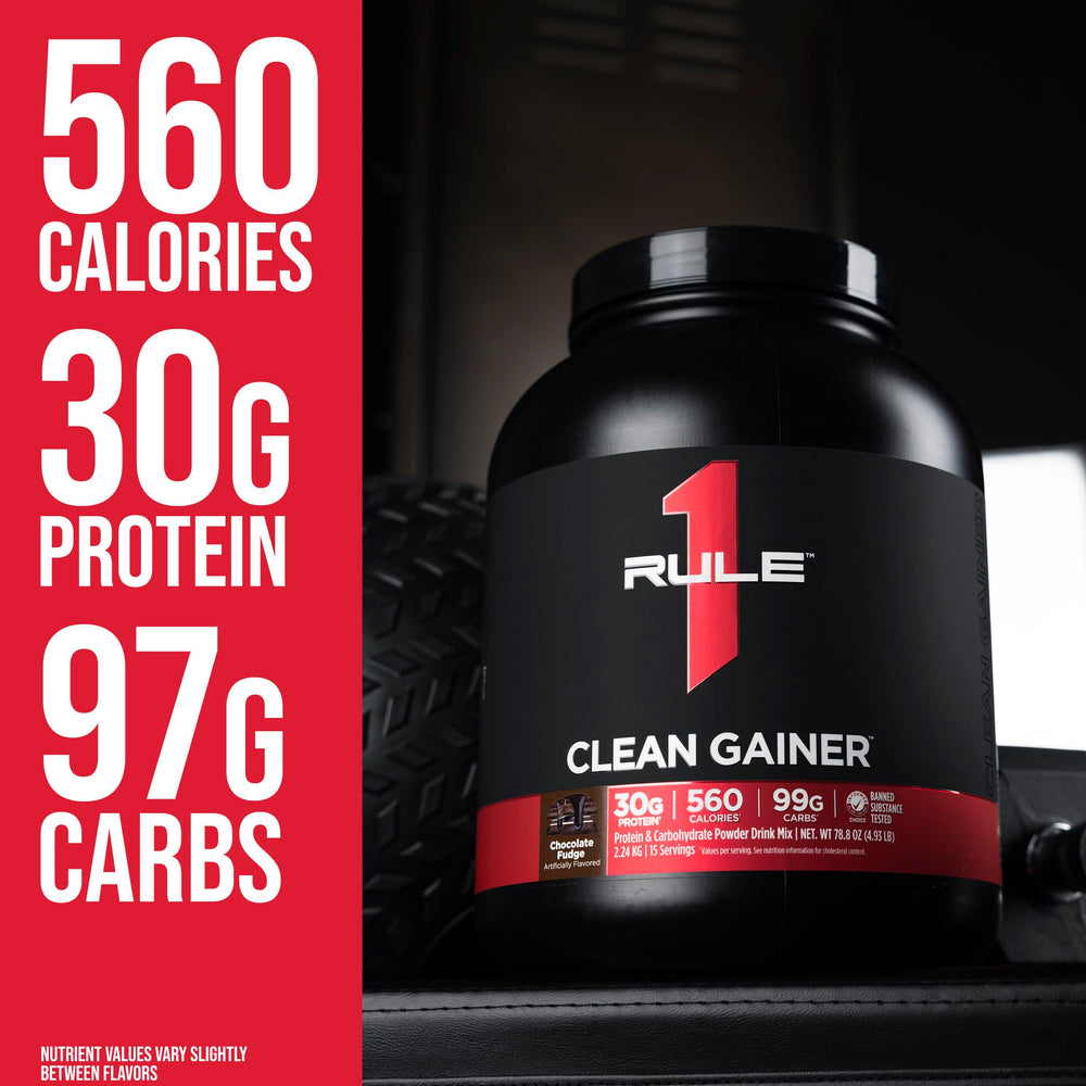 Rule 1 Clean Gainer shaker illustrating convenient mass-building routine