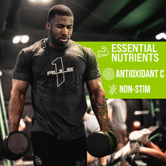 Rule 1 Lytes coconut-water powder visual suggesting natural hydration benefits.