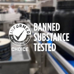 Rule 1 Source 7 protein packaging with Informed Choice badge on label