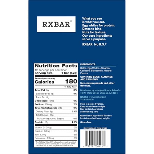 RXBAR Blueberry ingredients close-up