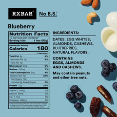 RXBAR Blueberry 22oz box with 12 bars