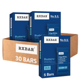 RXBAR Blueberry Protein Bars packaging showing 6 boxes and 30 bars total