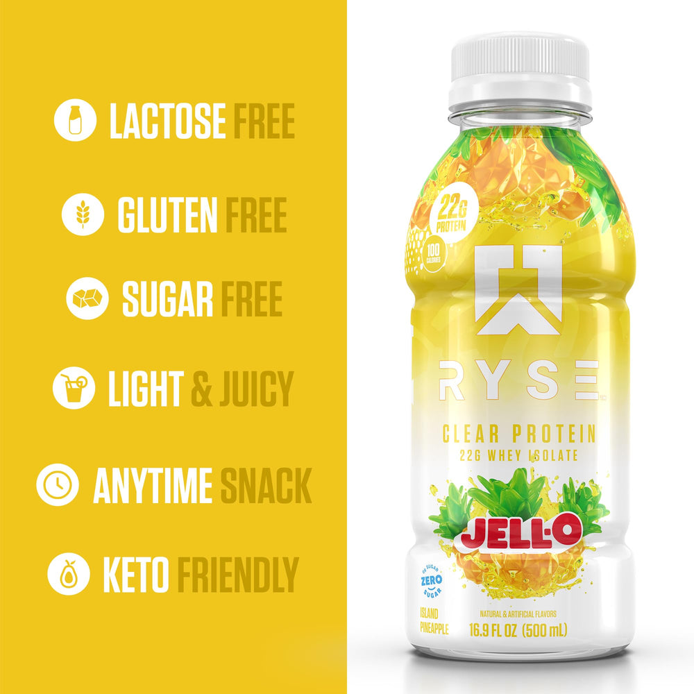 16.9 fl oz bottle shown with 100 calories and 22g protein
