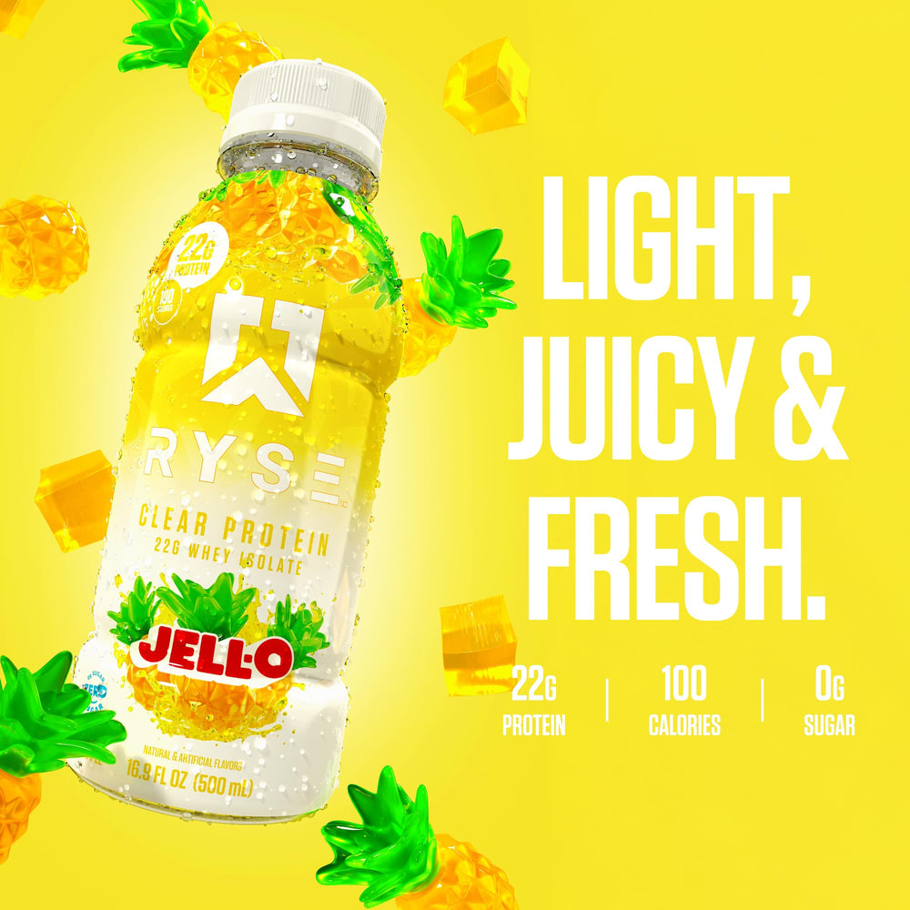 Nutrition facts panel for RYSE Island Pineapple Clear Protein Drink