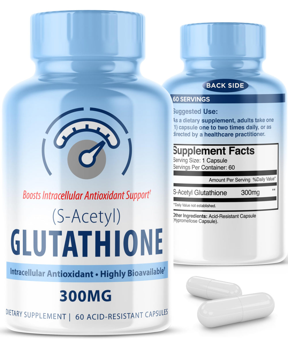 S-Acetyl L-Glutathione 300mg capsules bottle front