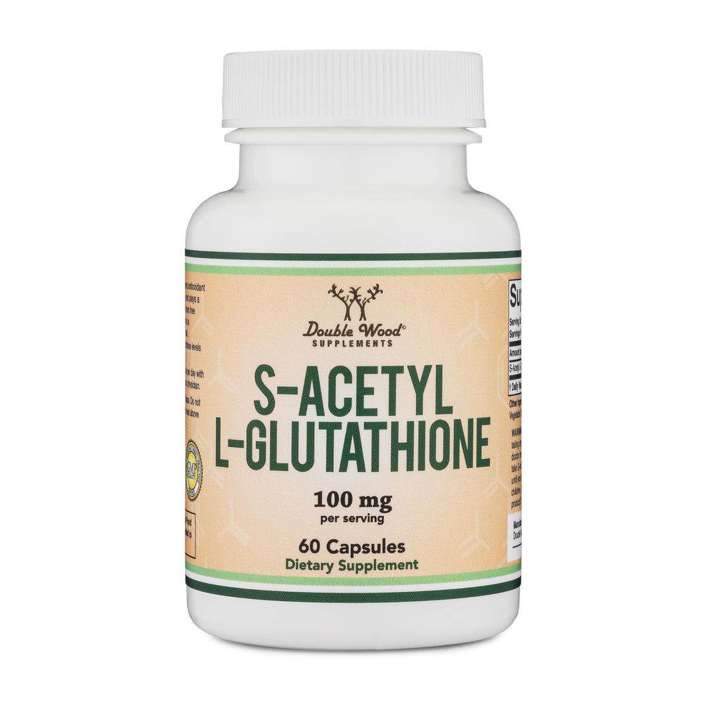 Bottle of S-Acetyl L-Glutathione Capsules 100mg, 60-count