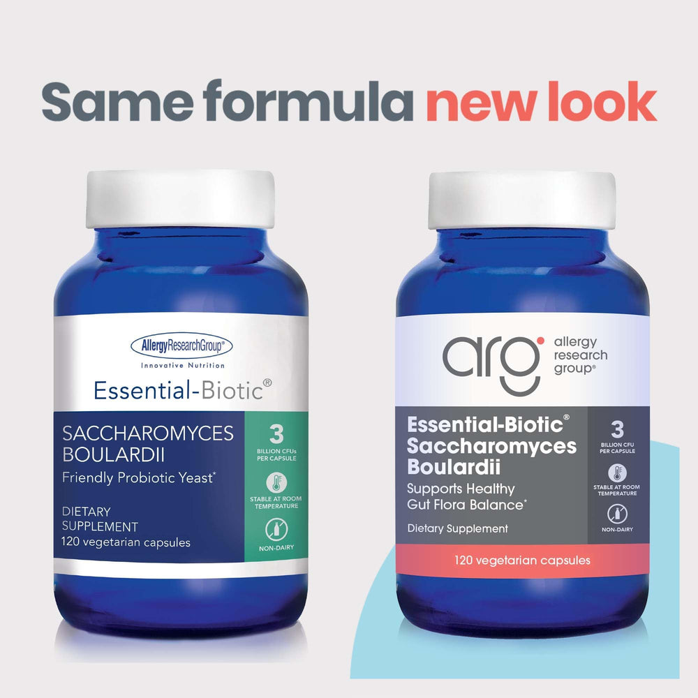 Close-up of Saccharomyces boulardii capsules in a bottle