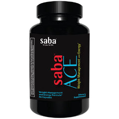 Saba ACE bottle-front shows the new, DMAA-free formula for energy and appetite control.
