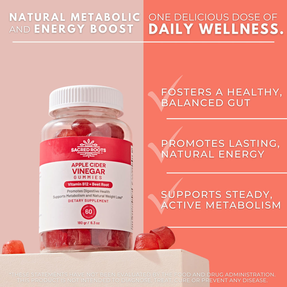 Sacred Roots ACV Gummies beetroot closeup with natural fiber focus