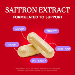 Close-up of saffron 88.5mg capsules