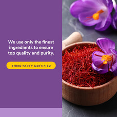 Capsule close-up showing saffron content