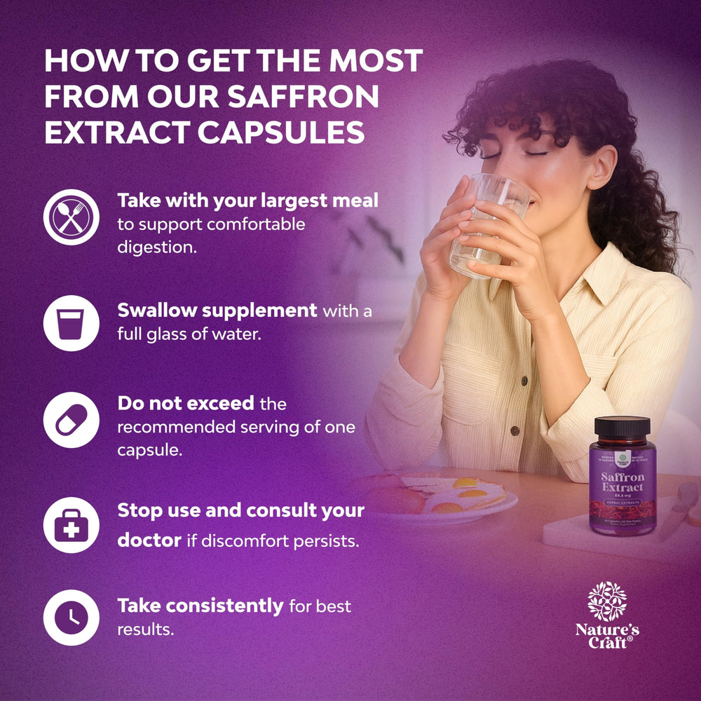 Saffron capsules with plain label and nutrition facts