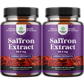 Saffron extract capsules bottle and packaging label