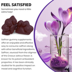 Label highlighting saffron extract standardized to 0.5% Safranal