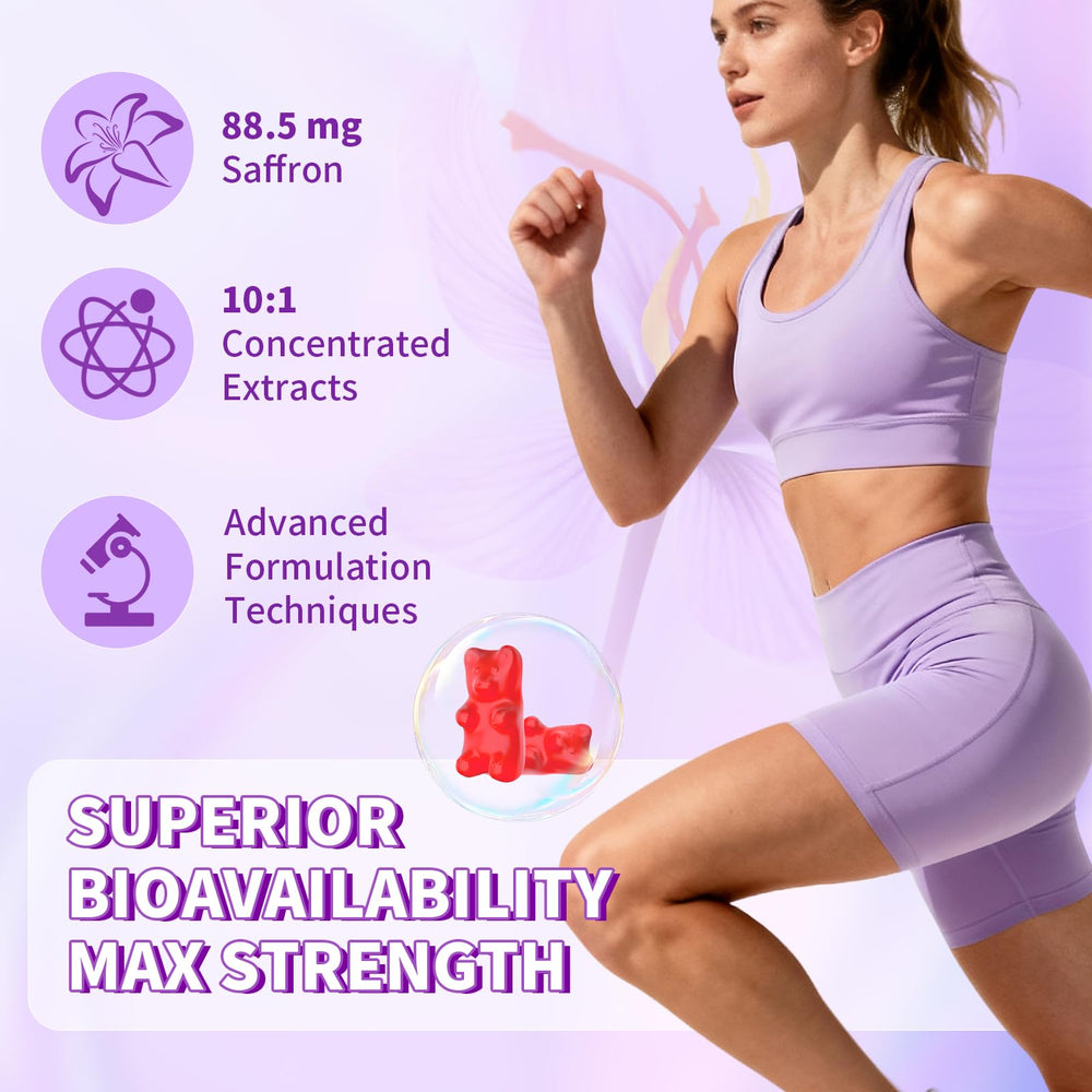 Vitamins and minerals icons associated with saffron gummies