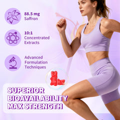 Vitamins and minerals icons associated with saffron gummies